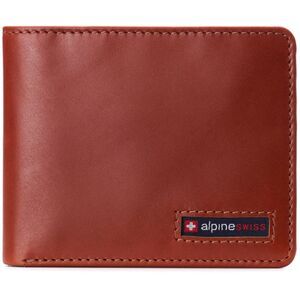 Alpine Swiss Mens Genuine Leather RFID Safe Bifold Wallet Passcase 2 ID Windows